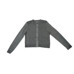 Banana Republic Gray Full Zip Front Cardigan Sweater Size Medium Preppy Casual